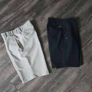 Bundle of 2 Adidas Men's sz. 30 Black and Tan Golf Shorts